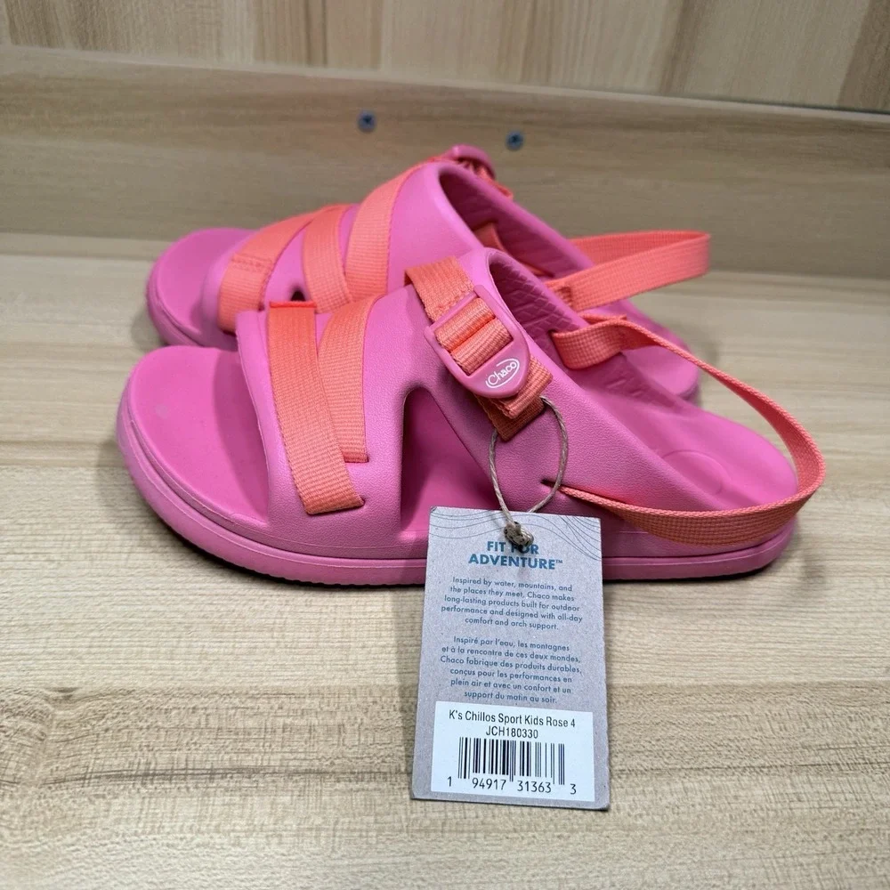 Chaco's‎ Chillos Sport Sandals Kids Youth Sz 4 Rose Pink Hiking Swimming Slip On